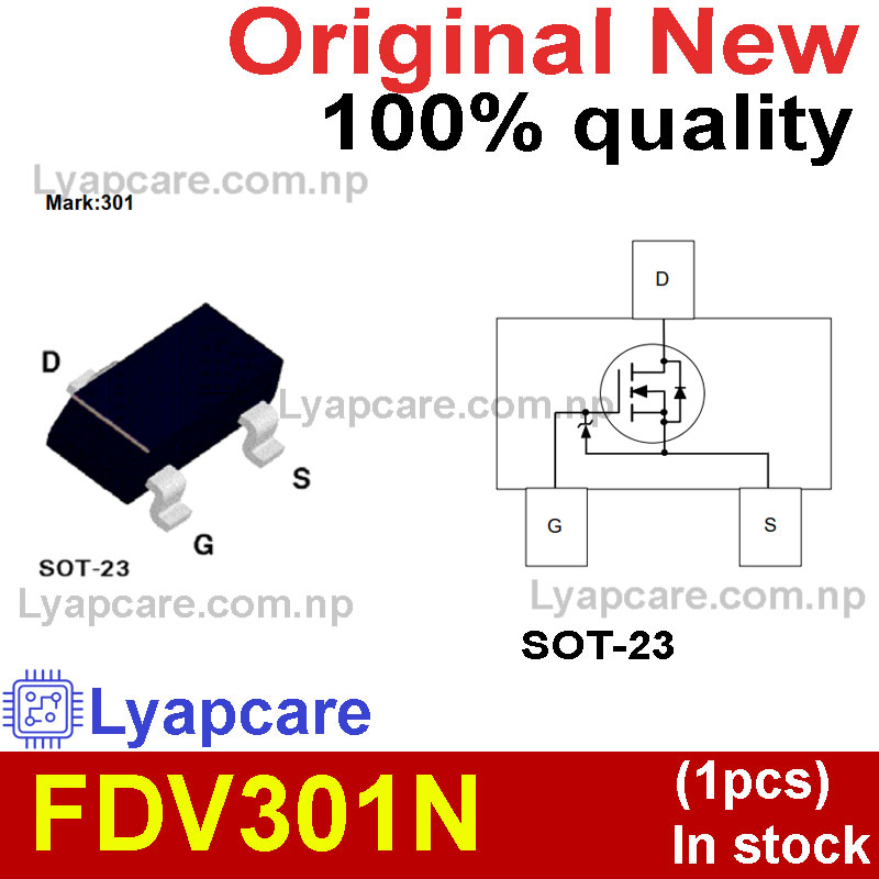 (1piece) 100% New FDV301N – Digital FET, N-Channel SOT-23